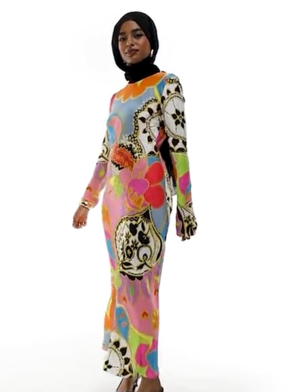 Multicolor Paisley Print Maxi Dress - Picture 4 of 6